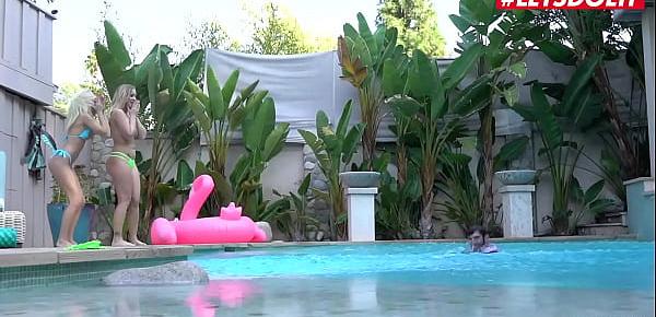  SCAM ANGELS - Bailey Brooke Kiara Cole Logan Long - Afternoon Pool Fun With The Neighbor Next Door